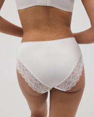 OPTIC WHITE - High-Leg Panty with Enchanting Lace