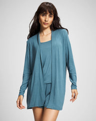 TAPESTRY - Lightweight Rib Knit Long Sleeve Wrap