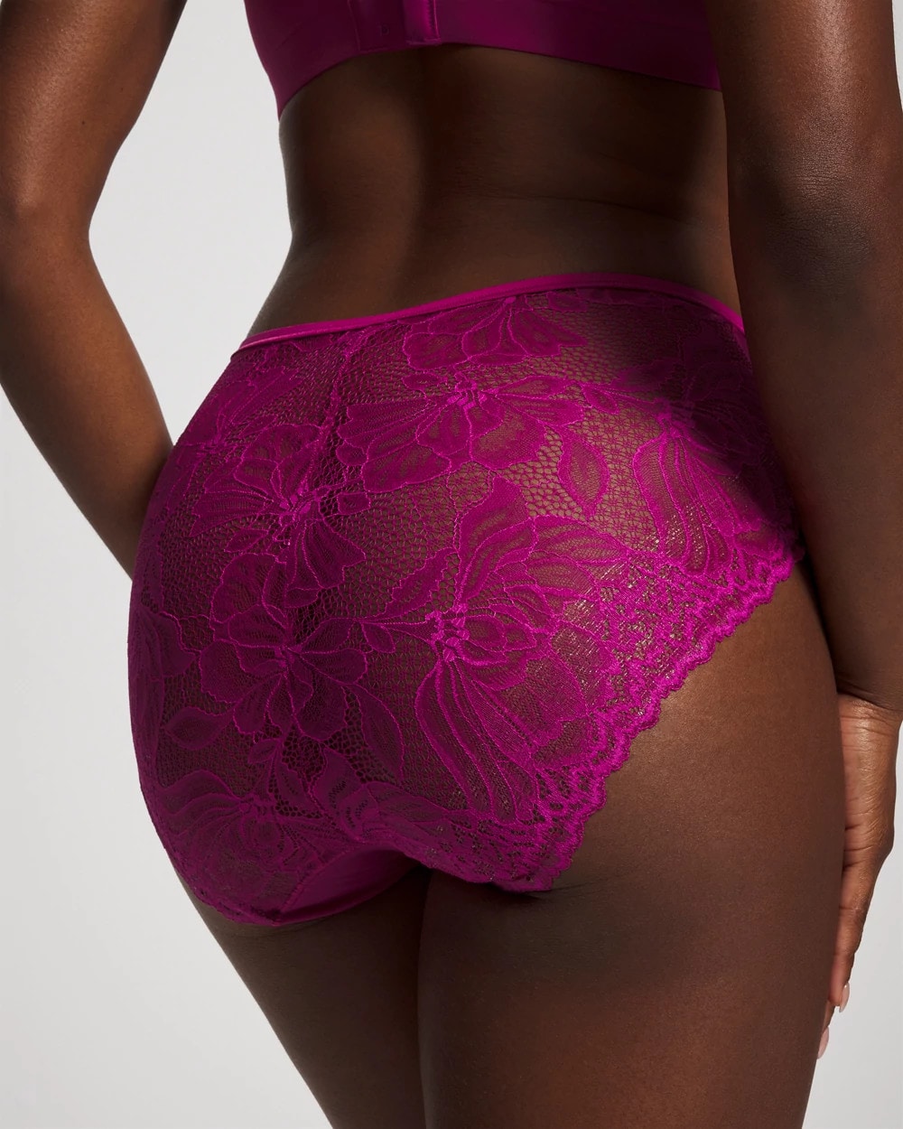 MAGENTA ORCHID - Lace Back High-Leg Panty