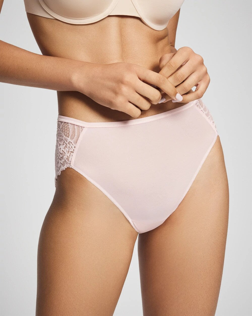 PRETTY PINK - Lace Back High-Leg Panty