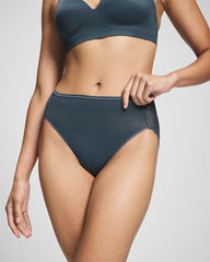PETROL - Lace Back High-Leg Panty