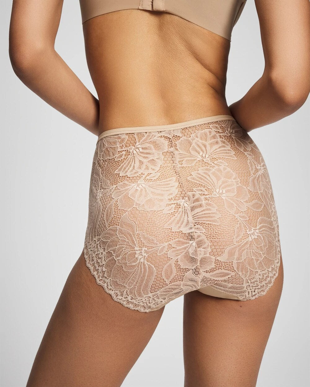WARM AMBER - Lace Back High-Leg Panty