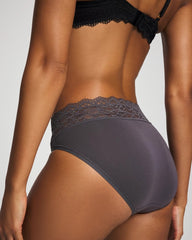 GRAY INK - High-Leg Panty with Enchanting Lace