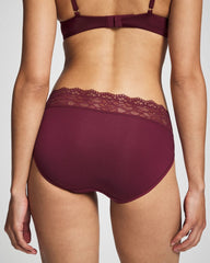 VELVET PLUM - High-Leg Panty with Enchanting Lace
