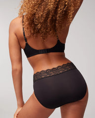 BLACK - High-Leg Panty with Enchanting Lace
