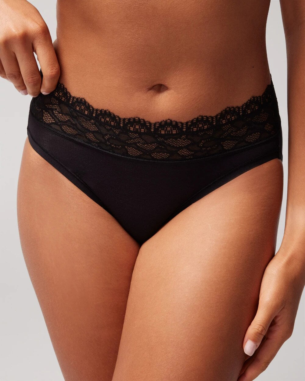 BLACK - High-Leg Panty with Enchanting Lace