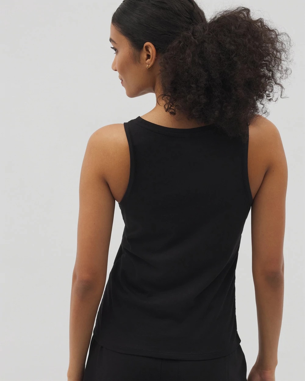 BLACK - Ruched Pajama Tank