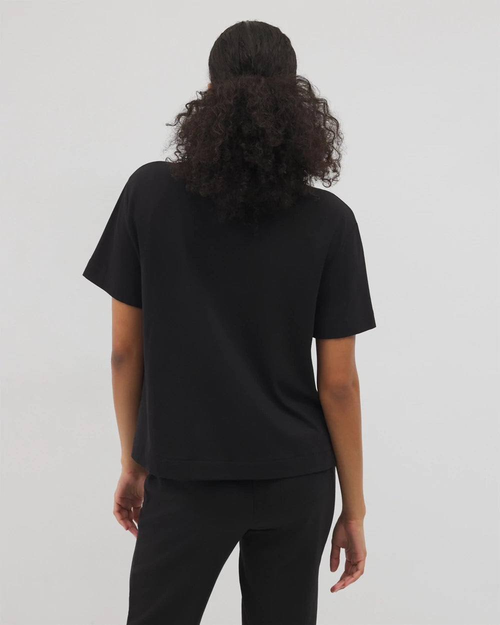 BLACK - Short-Sleeve Pocket Pajama Tee