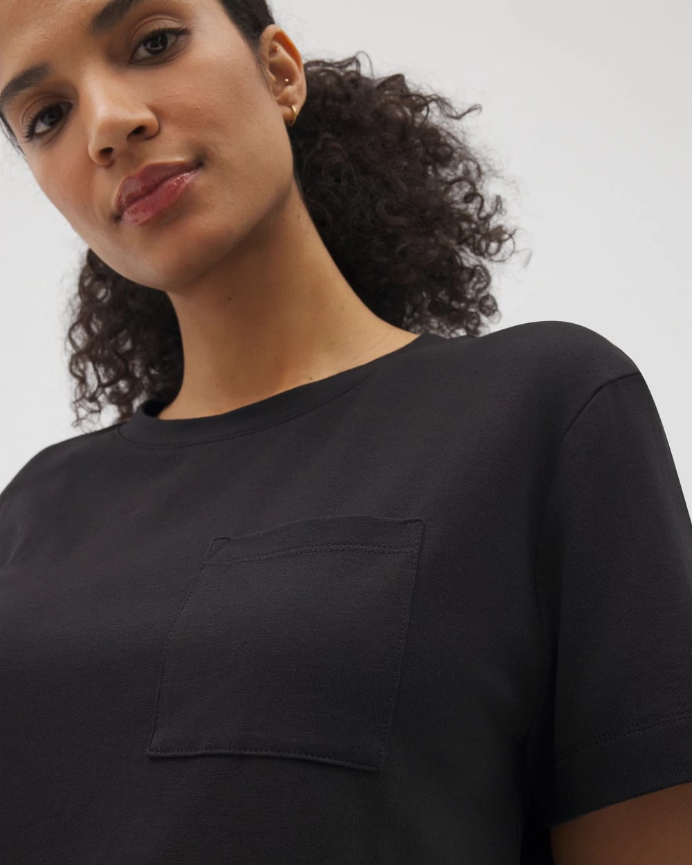 BLACK - Short-Sleeve Pocket Pajama Tee