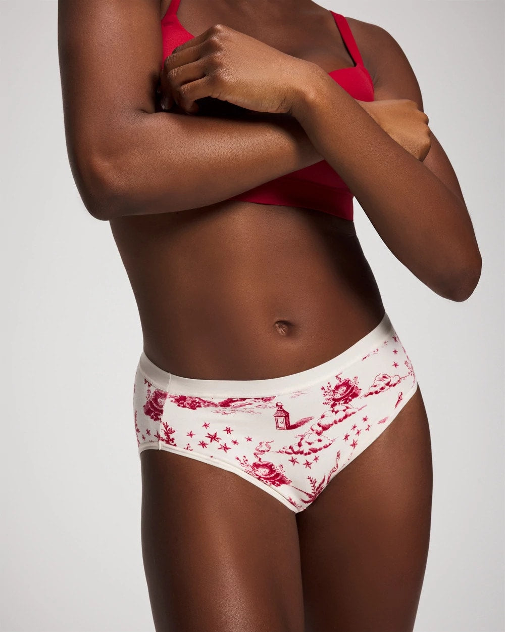 ENCHANTED TOILE CHAMPAGNE - Cotton High-Leg Panty