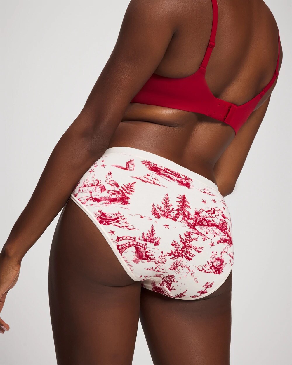 ENCHANTED TOILE CHAMPAGNE - Cotton High-Leg Panty
