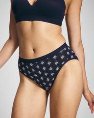 BELLE FOULARD MINI NAVY - Cotton High-Leg Panty