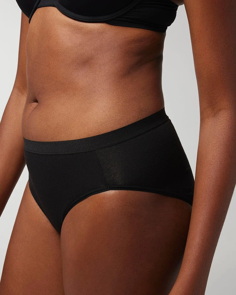 BLACK - Cotton High-Leg Panty