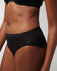 BLACK - Cotton High-Leg Panty
