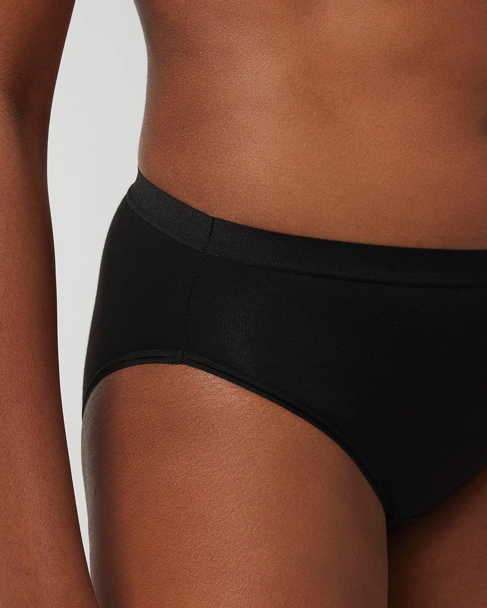 BLACK - Cotton High-Leg Panty