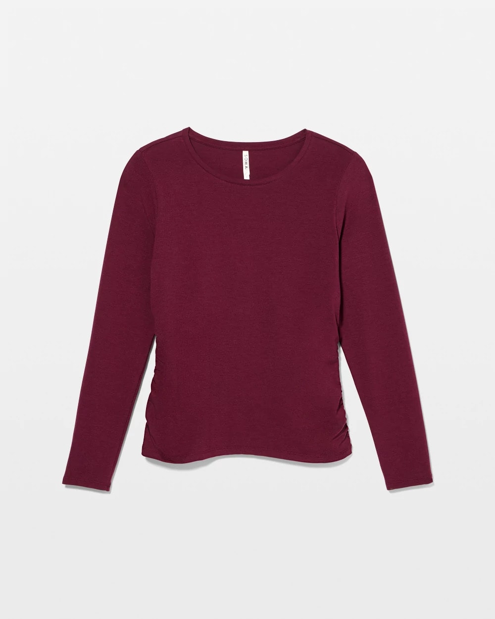 VELVET PLUM - Ruched Long Sleeve Pajama Tee