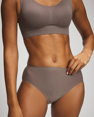 DARK TAUPE - Soft Stretch High Leg Panty