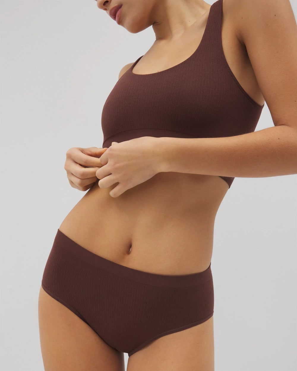 MOCHA - Seamless Rib High-Leg Panty
