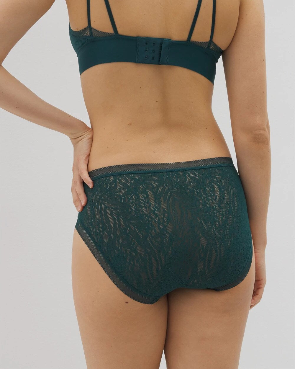 DARK SEA - Soma High-Leg Panty with Stretch Lace