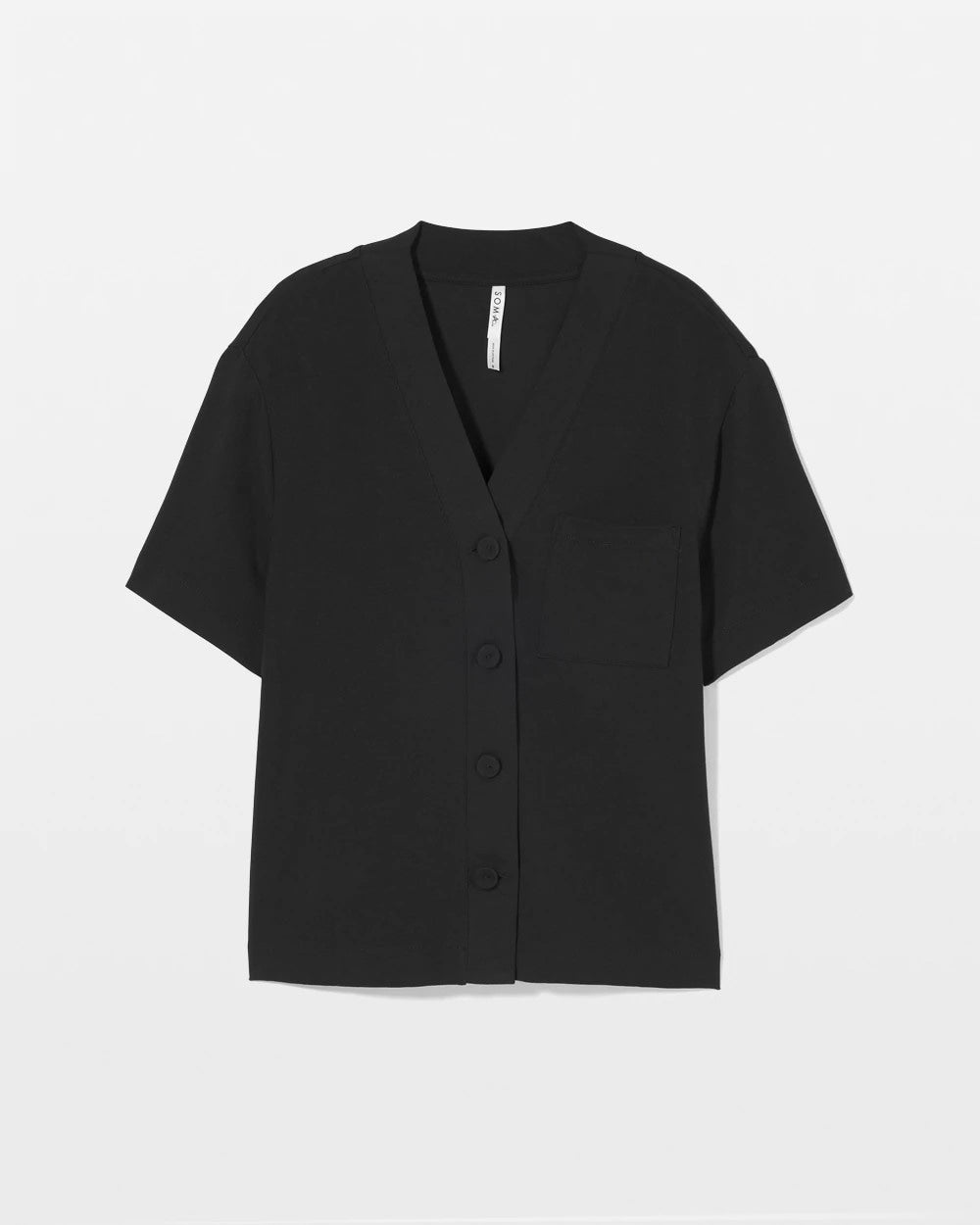 BLACK - Button-Front Pajama Tee