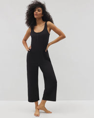 BLACK - Henley Jumpsuit