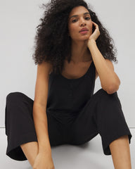 BLACK - Henley Jumpsuit