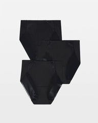 BLACK MULTI PACK - High-Leg Brief Panty with Lace 3 Pack