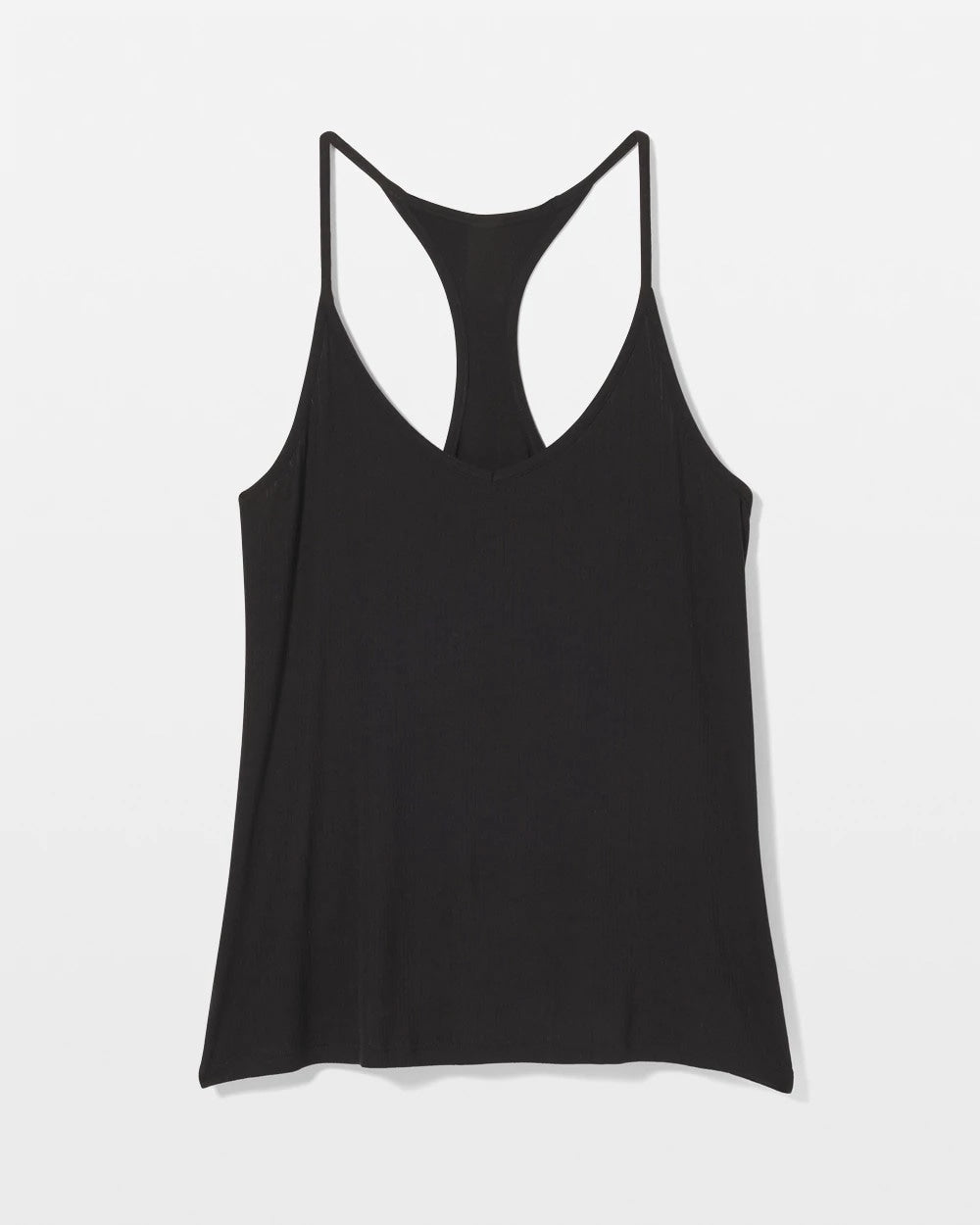 BLACK - Lightweight Rib Knit Pajama Cami