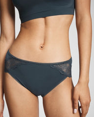 PETROL - Embraceable High-Leg Panty with Crochet Lace