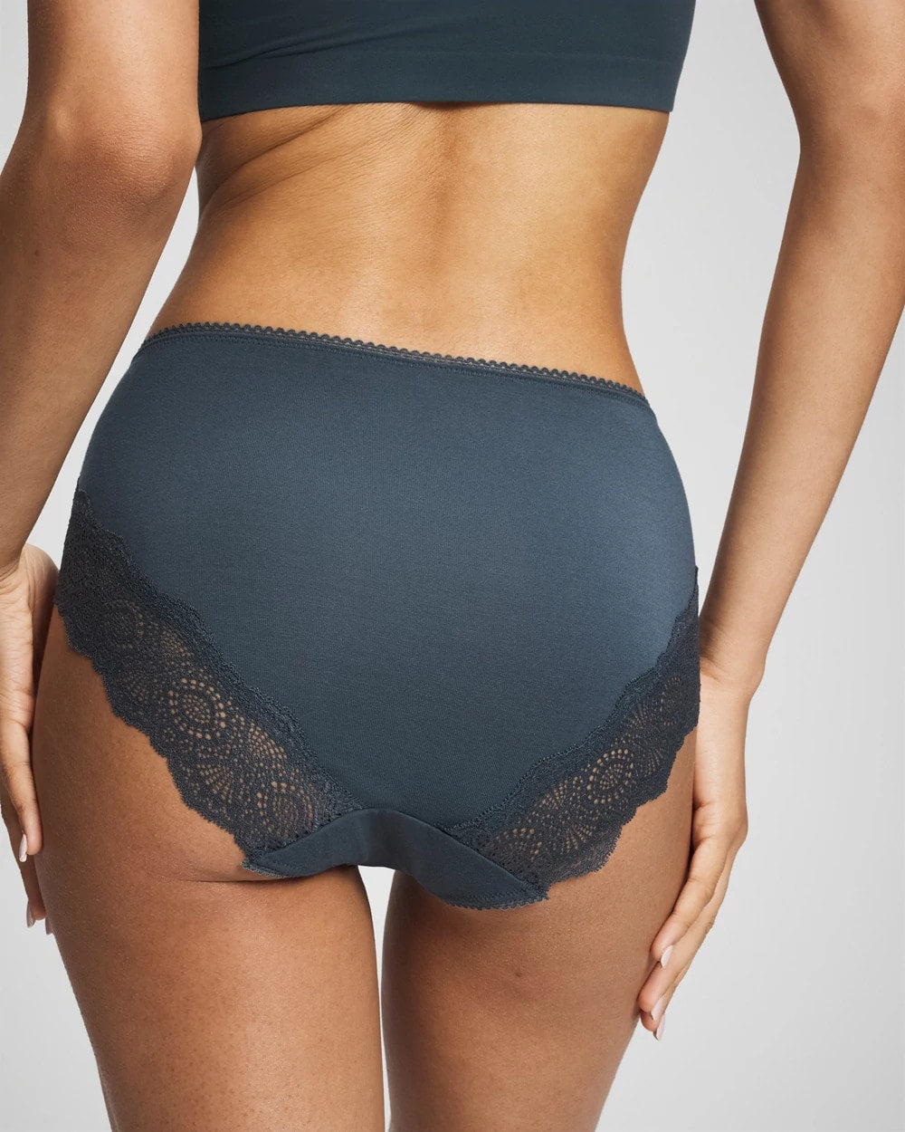PETROL - Embraceable High-Leg Panty with Crochet Lace
