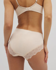 PALE SAND - Embraceable High-Leg Panty with Crochet Lace
