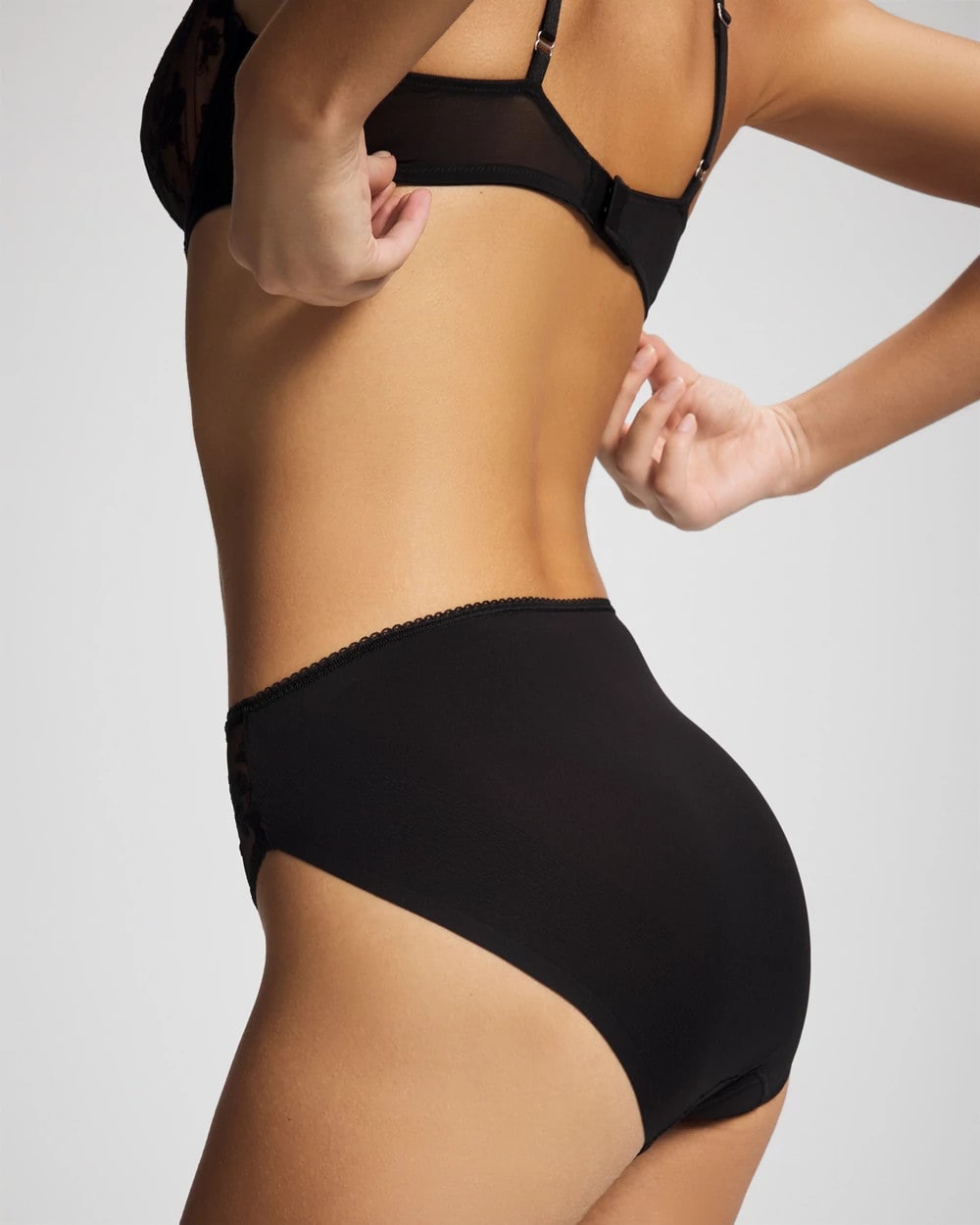 BLACK - High-Leg Panty with Sensuous Embroidery