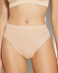 PALE SAND - Cotton High-Leg Panty
