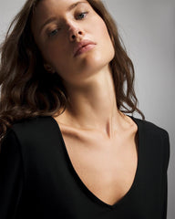 BLACK - Long-Sleeve Pajama Top