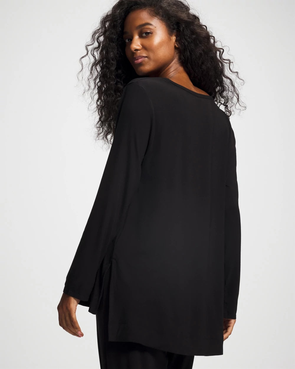 BLACK - Long Sleeve Pajama Tee
