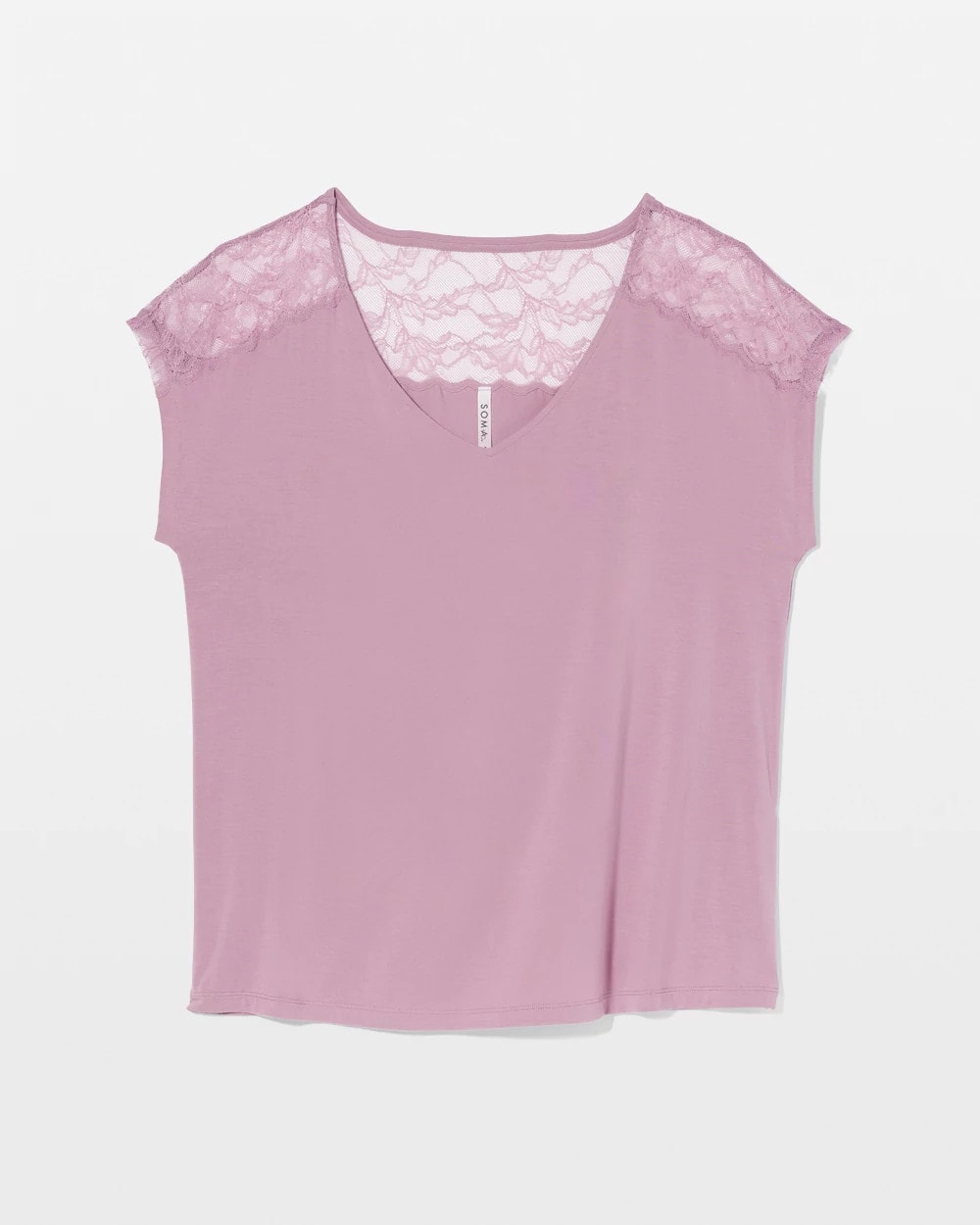 LILAC WINE - Short Sleeve Lace Pajama Tee