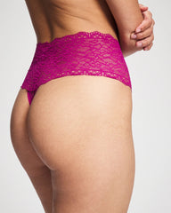 MAGENTA ORCHID - High-Waist Thong Panty with Enchanting Lace