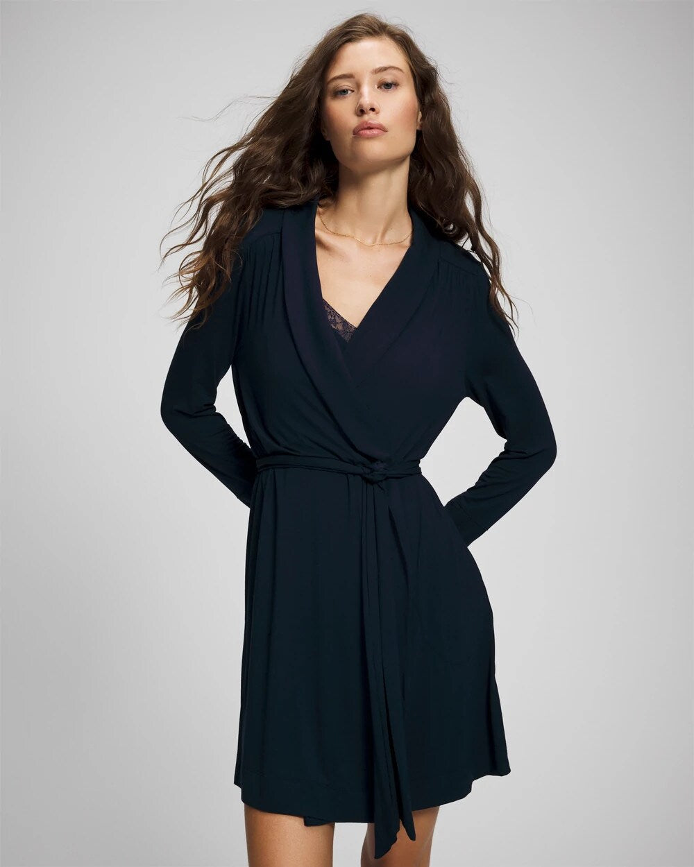 NIGHTFALL NAVY - Short Robe