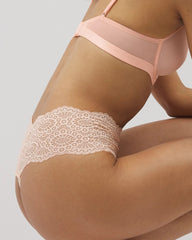 PEACH PARFAIT - Crochet Lace High-Waist Thong Panty