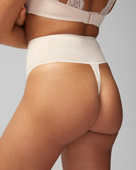 PALE SAND - Tummy High-Waist Thong Panty