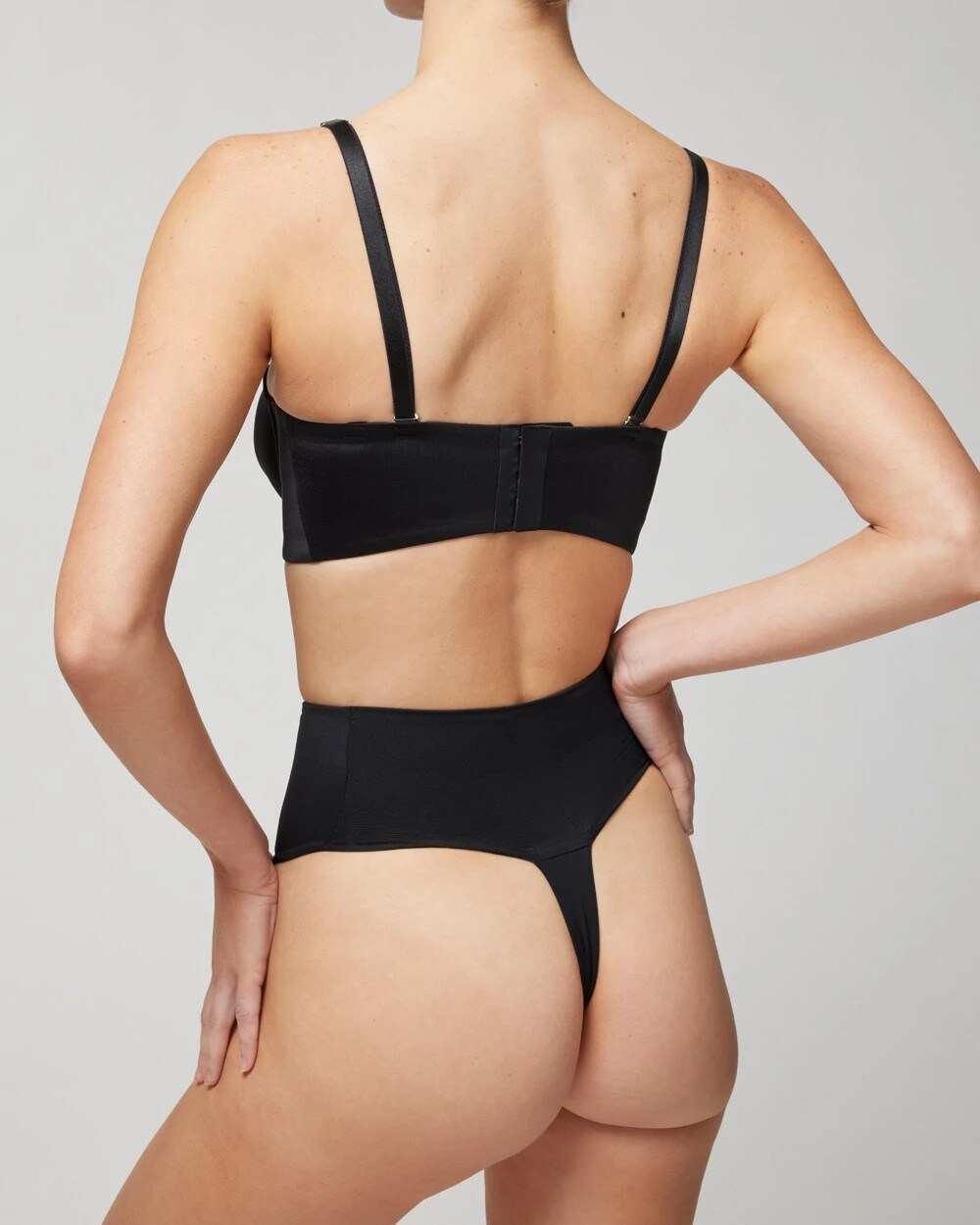BLACK - Tummy High-Waist Thong Panty