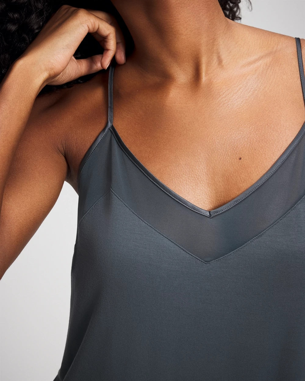 PETROL - Mesh Trim Chemise