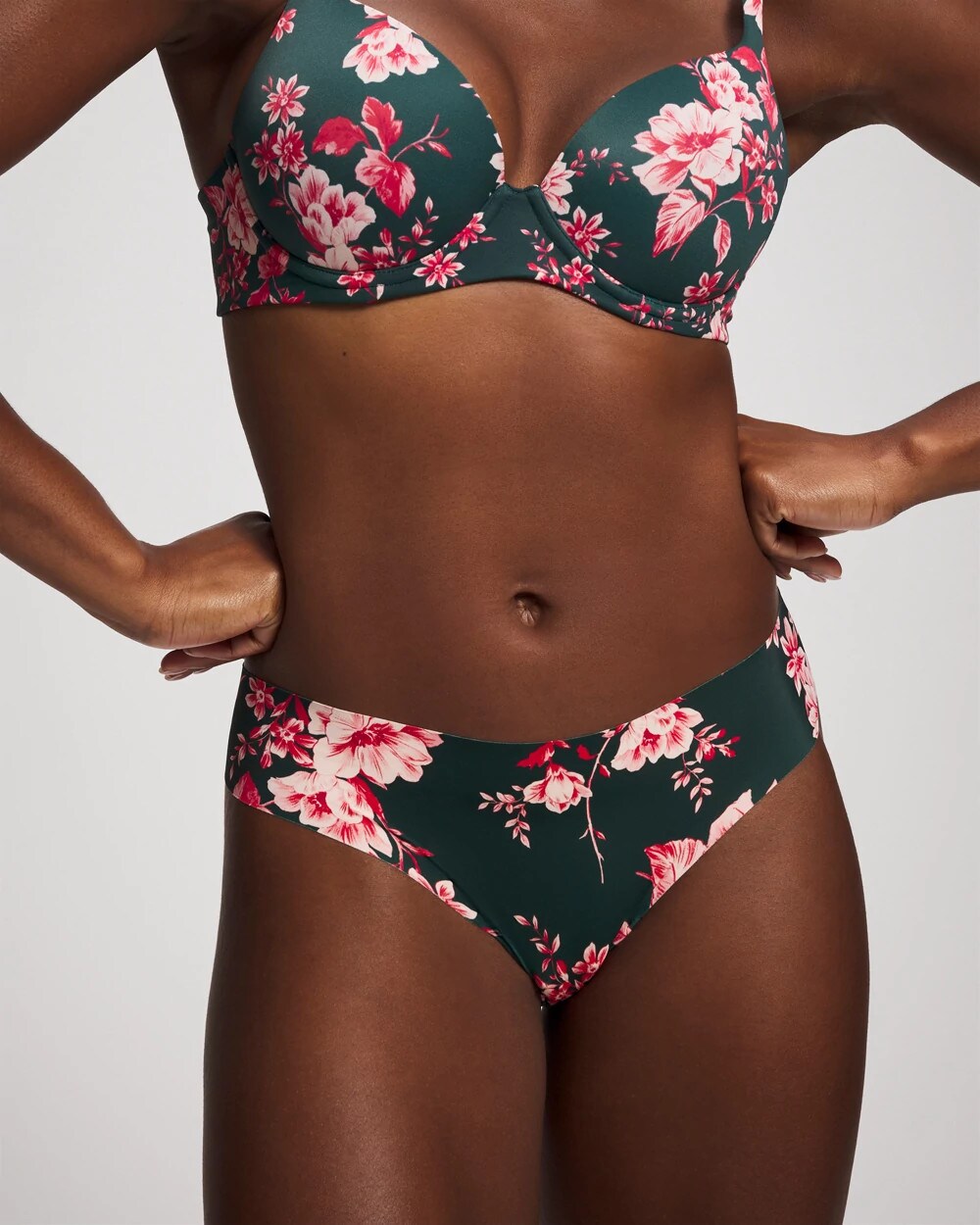 COTTAGE FLORAL MINI GREEN - Thong Panty