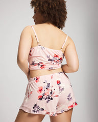 FLORAL DREAMS PINK BLUSH - Ruffle Pajama Shorts
