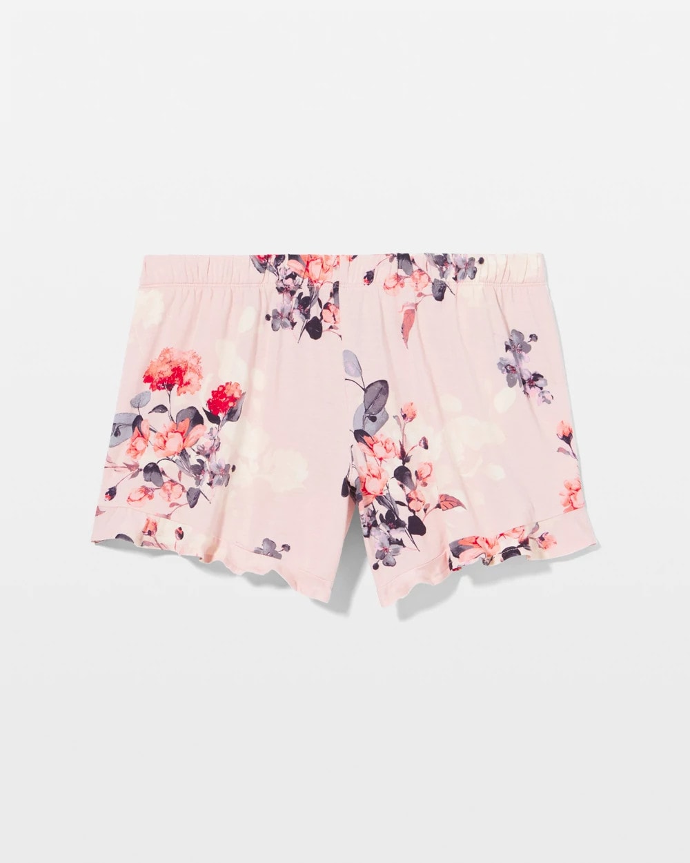 FLORAL DREAMS PINK BLUSH - Ruffle Pajama Shorts