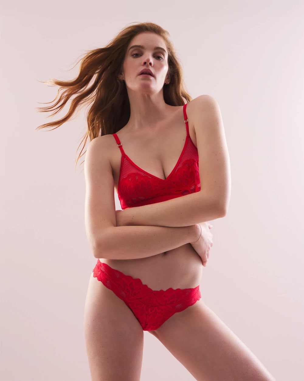 DARE ME RED - Tanga Panty with Lace