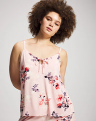 FLORAL DREAMS PINK BLUSH - Tie Front Camisole