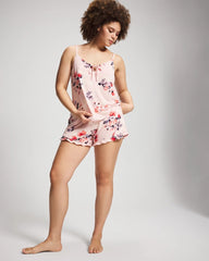 FLORAL DREAMS PINK BLUSH - Tie Front Camisole