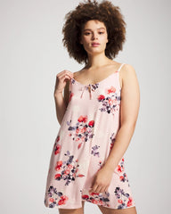 FLORAL DREAMS PINK BLUSH - Tie Front Chemise