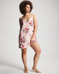 FLORAL DREAMS PINK BLUSH - Tie Front Chemise